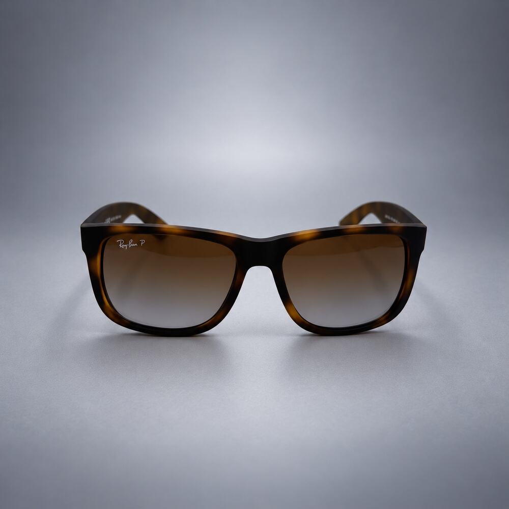 Ray-Ban Justin RB4165 Sunglasses — Rubber Havana / Grey Gradient Brown (RH-052)